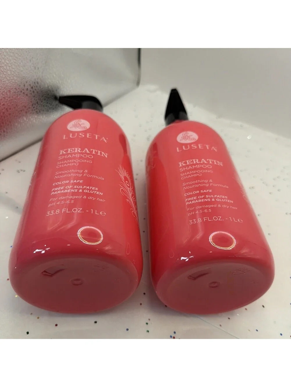 Lot Of 2 Luseta Keratin Smoothing And Nourishing Shampoo  Color Safe  33.8 oz.